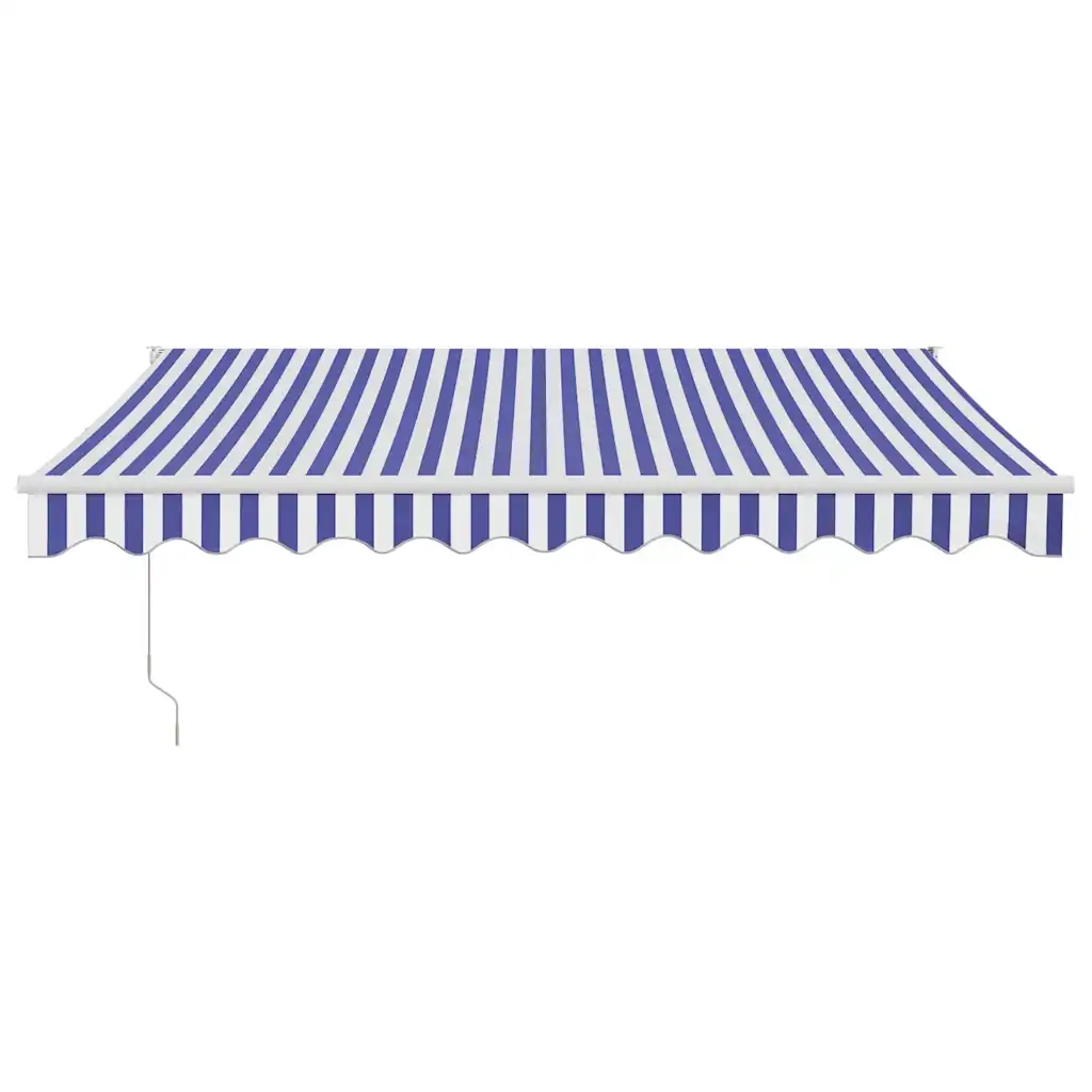 TendaSole Retrattile Blu e Bianca 3x2,5 m Tessuto e Alluminiocod mxl 100216