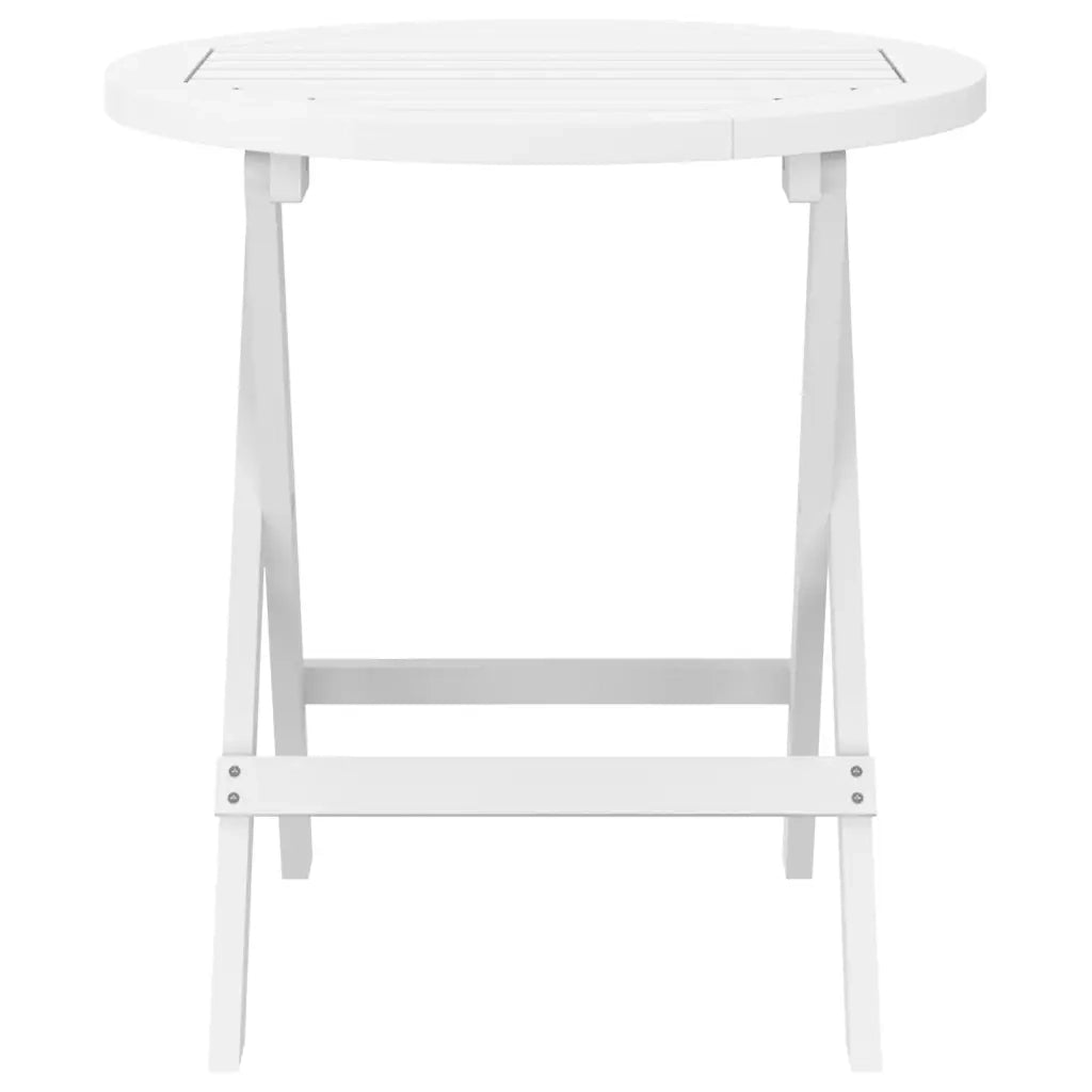 Tavolo da Giardino Pieghevole Bianco Ã˜ 46 cm Massello di Acaciacod mxl 102376