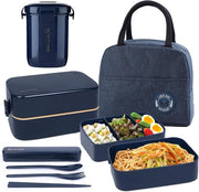 Borsa pranzo con 2 strati e contenitore pranzo - contenitori regolabili - per adulti e bambini - borsa pranzo trasportabile - impermeabile - ufficio e scuola