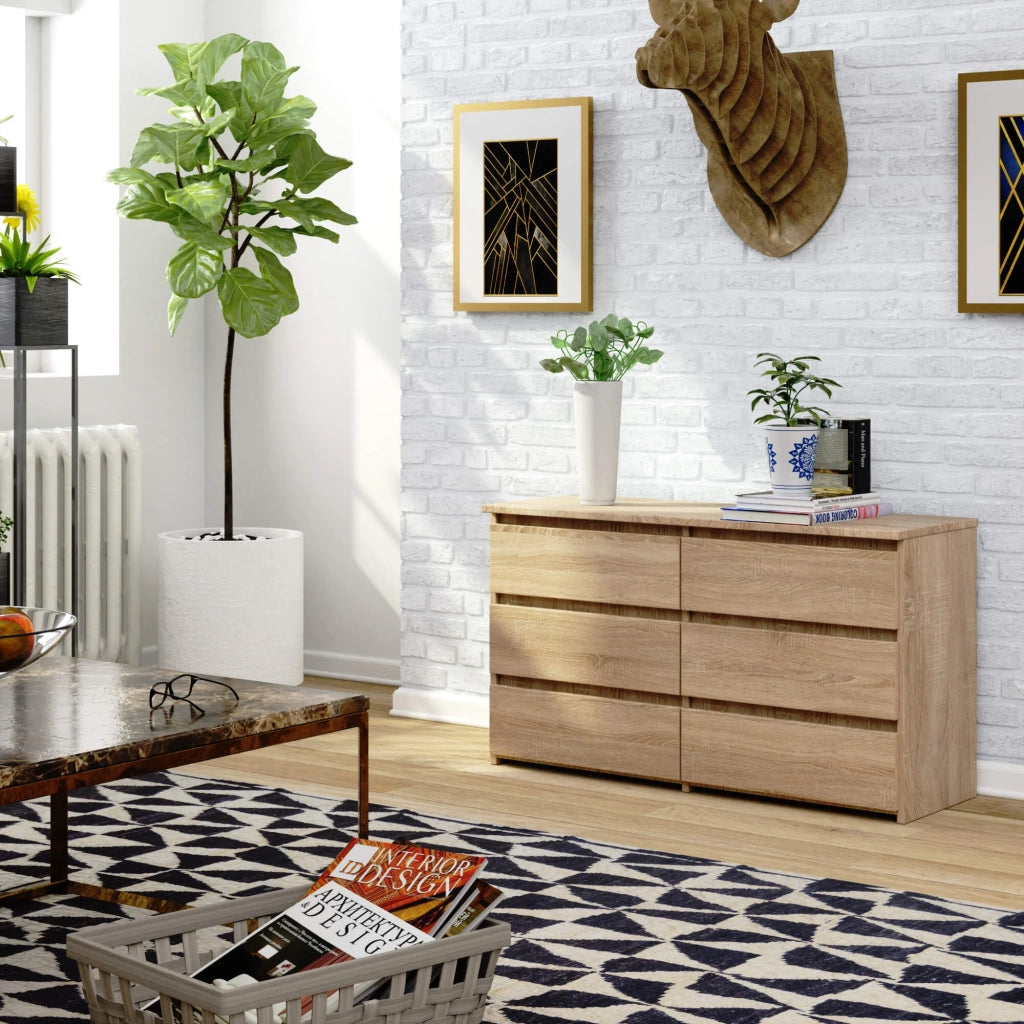 Cassettiera CL100 compatta AKORD Sonoma Quercia 100 cm 6 cassetti 100x35x57 cm