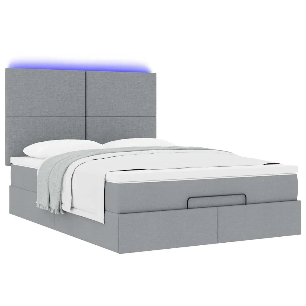 Struttura Letto Pouf con Materasso 140x190 cm in Tessuto 3313920