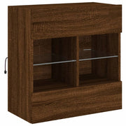 Mobile TV multimediale mensola TV credenza mobile TV sala da pranzo soggiorno parete attrezzata per camera da letto con luci LED rovere 58,5 x 30 x 60,5 cm marrone 02_0027953