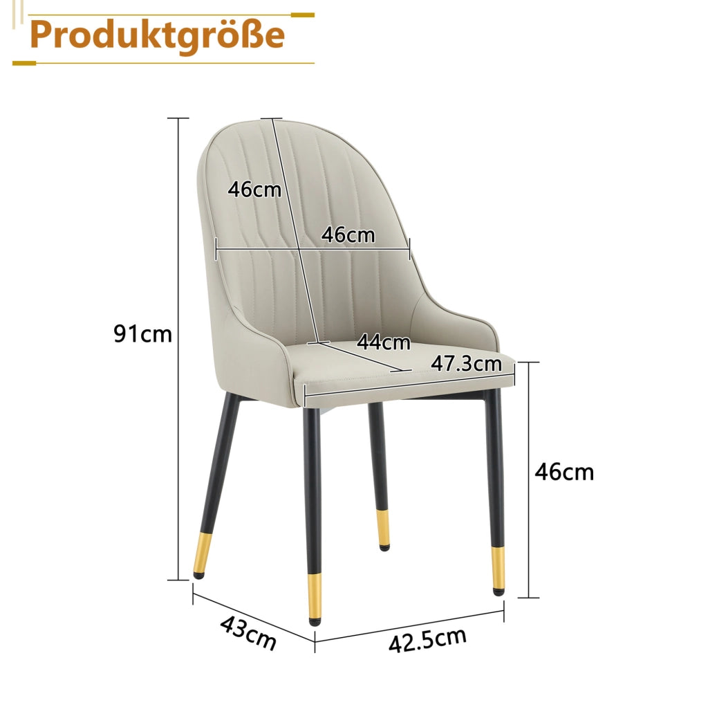 Set di 2 sedie ergonomiche con schienale a fulmine in PU nero e grigio caldo