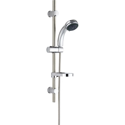 SALISCENDI DOCCETTA 5 GETTI IBISCO EFFE  ABS CROMATO TUBO MM 25 + FLEX CM 150 + D.MM 82