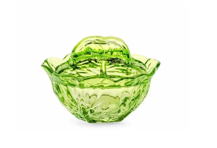 Insalatiera in vetro Verza verde 13x13x8 cm