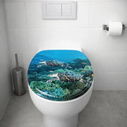 Sedile wc copri vater universale frizionato fantasia in mdf chiusura rallentata *** fantasia tartaruga marina, confez...