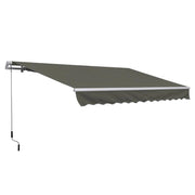 TENDA DA SOLE PER ESTERNO AVVOLGIBILE A BRACCI CON APERTURA A MANOVELLA, 350X250 CM, GRIGIO