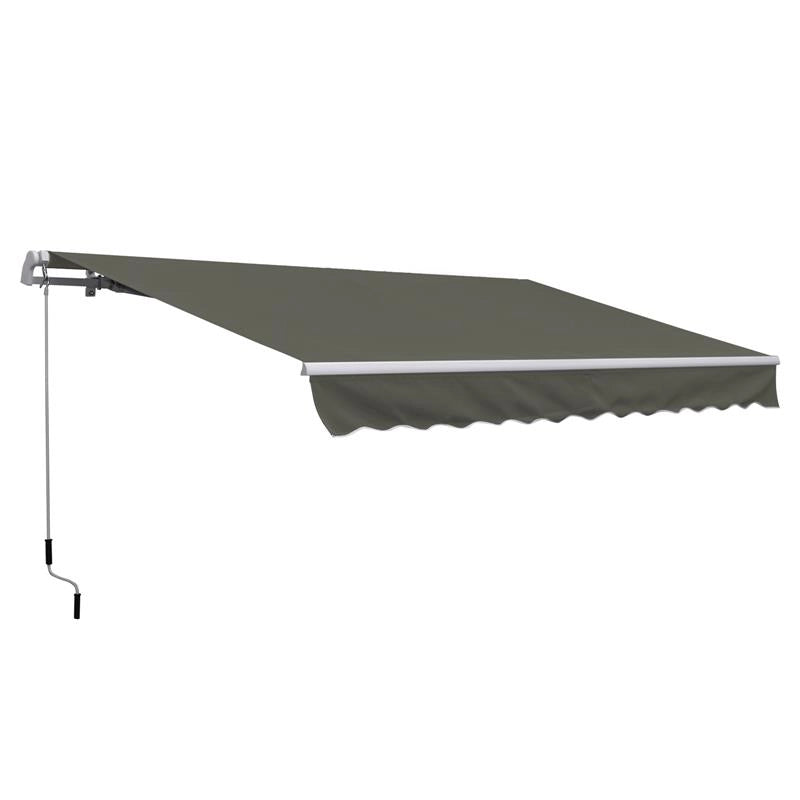 TENDA DA SOLE PER ESTERNO AVVOLGIBILE A BRACCI CON APERTURA A MANOVELLA, 350X250 CM, GRIGIO