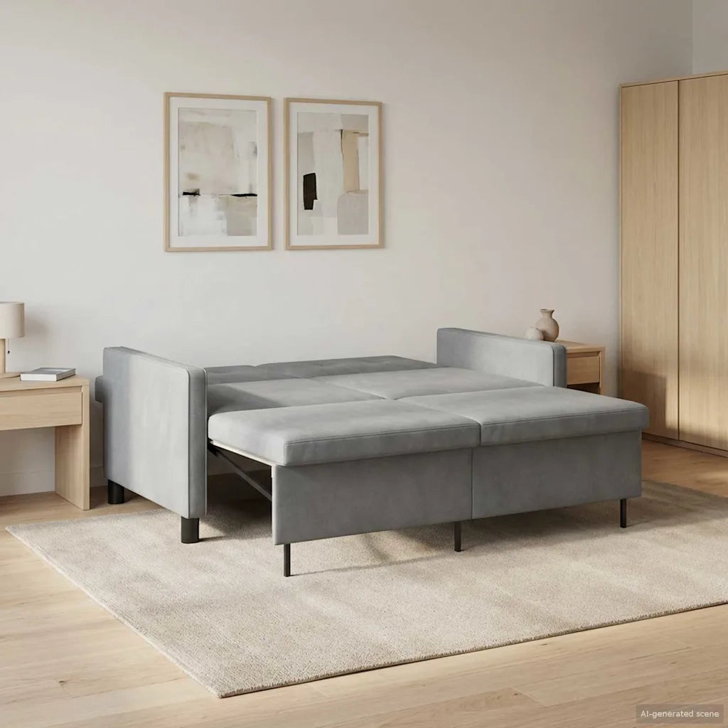 Divano letto Grigio Scuro Tessuto