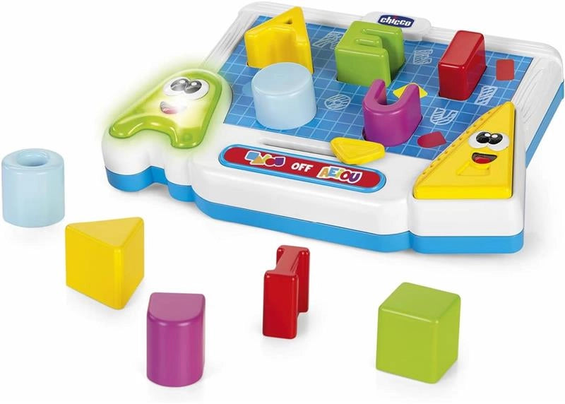 CHICCO LE FORME DELLE VOCALI LETTRONICO E PARLANTE PER IMPARARE LE LETTERE DELL'ALFABETO E LE FORME 2-4 ANNI