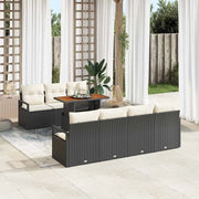 Set Divano da Giardino con cuscino 8 pcs Nero e Crema 3349669