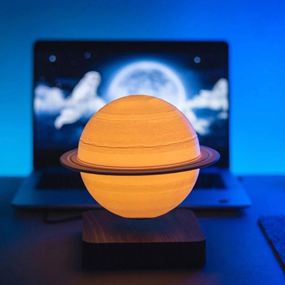 Lampada da tavolo a LED Saturno levitante magnetica gravità cambia 3 colori luce idea regalo
