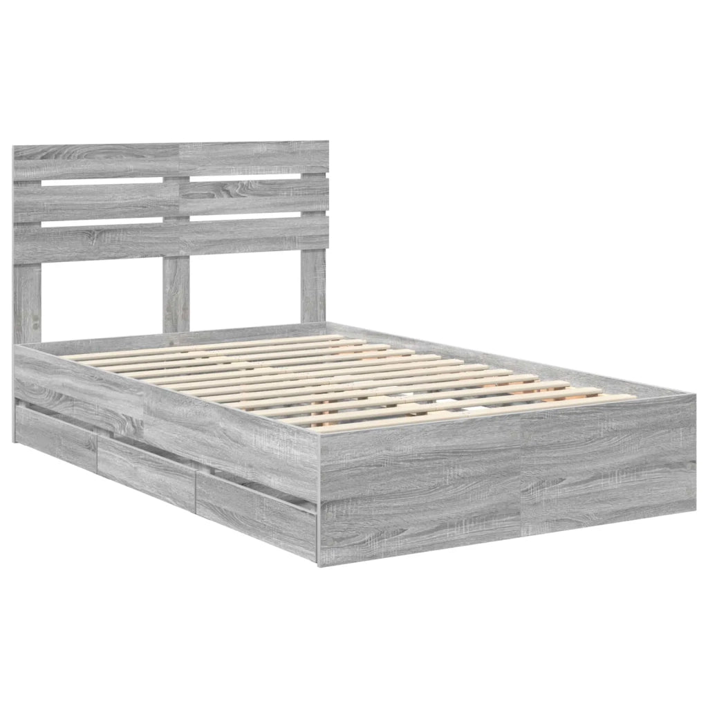 Struttura del letto con cassetto Grigio Sonoma 120 x 190 cm