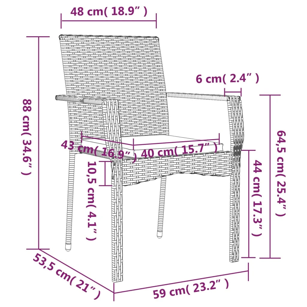 Set da pranzo da giardino in rattan grigio da 7 pezzi e cuscini 02_0014900