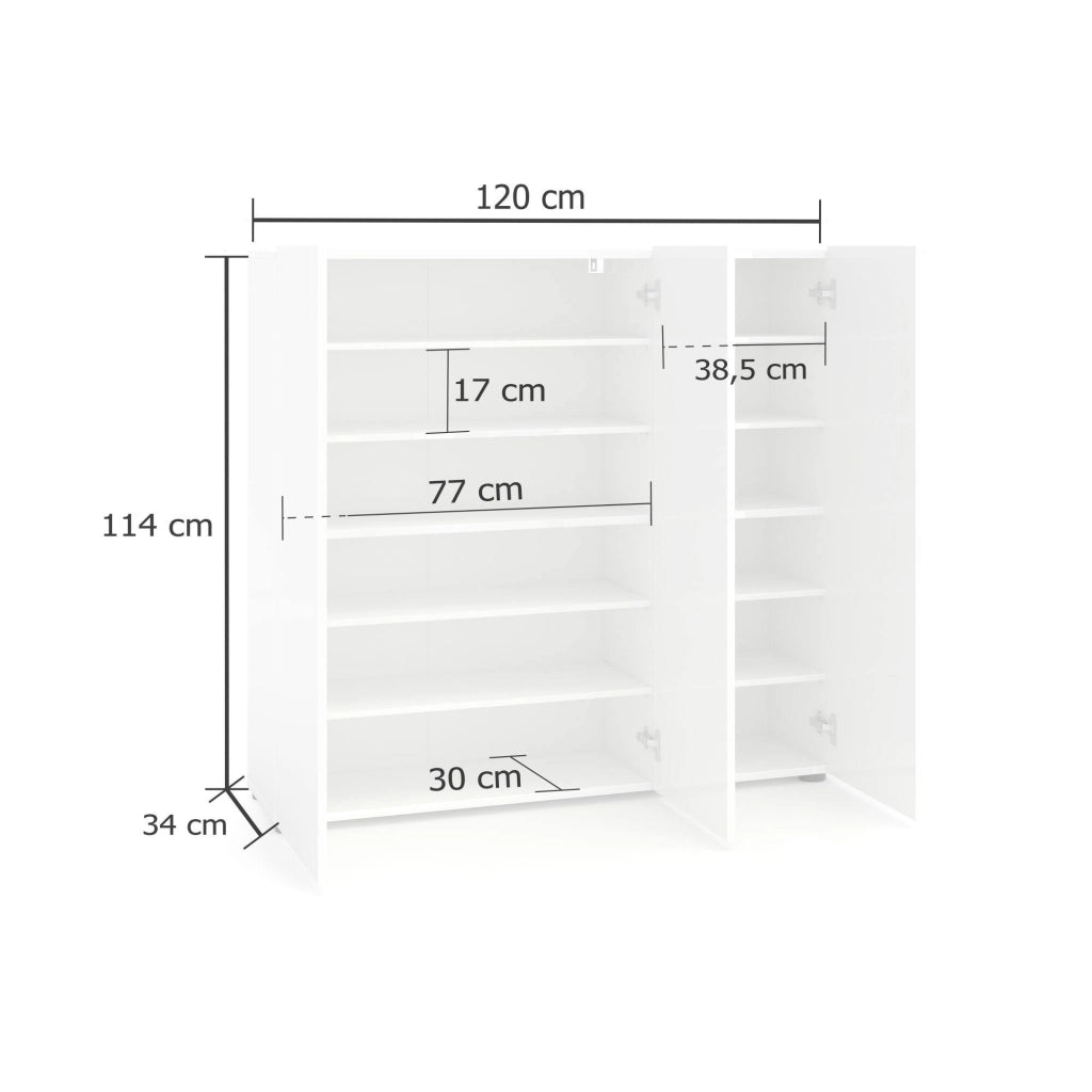 Scarpiera Stamira, Mobile portascarpe, Armadio da ingresso multiuso, Mobiletto per calzature, Made in Italy, 120x34h115 cm, Antracite