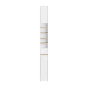 Armadio Colonna bagno, Mobile bagno alto con 2 Ante e 1 cassetto altezza: 180 cm Bianco-Naturale BZR34-WN