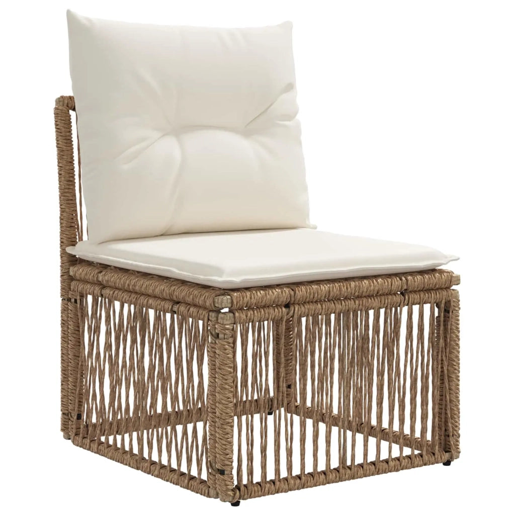 Set Divano da Giardino 7 pz Beige e Bianco Crema polyrattan 3437058
