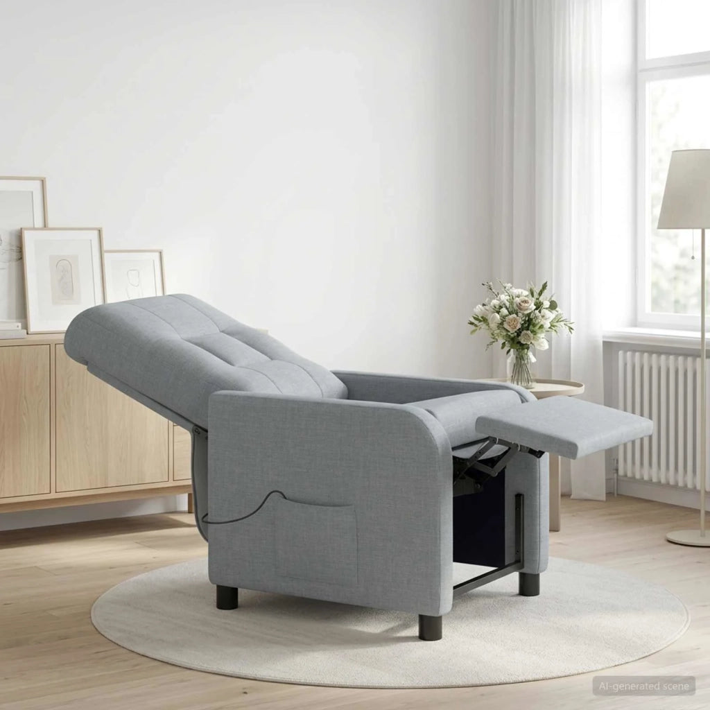 Divano Sedia-Poltrona Massaggiante Grigio Chiaro Tessuto 828416