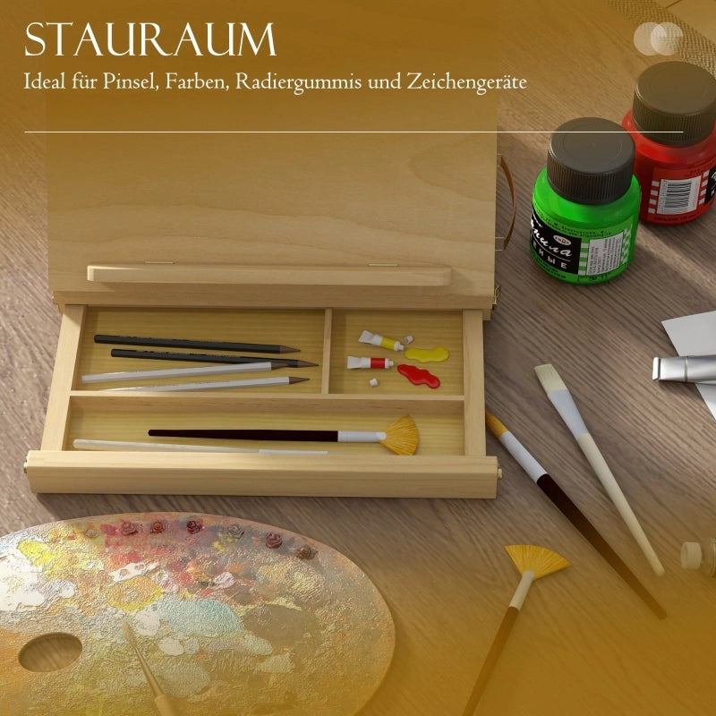 STAFFELEI DA TAVOLO PIEGHEVOLE REGOLABILE 33,5 x 26 x 26 cm LEGNO NATURALE