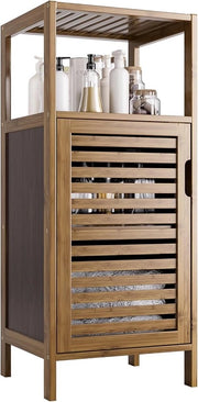 Cassa per pavimento in bambù - armadio per bagno, soggiorno, cucina e camera da letto - noce di cipresso