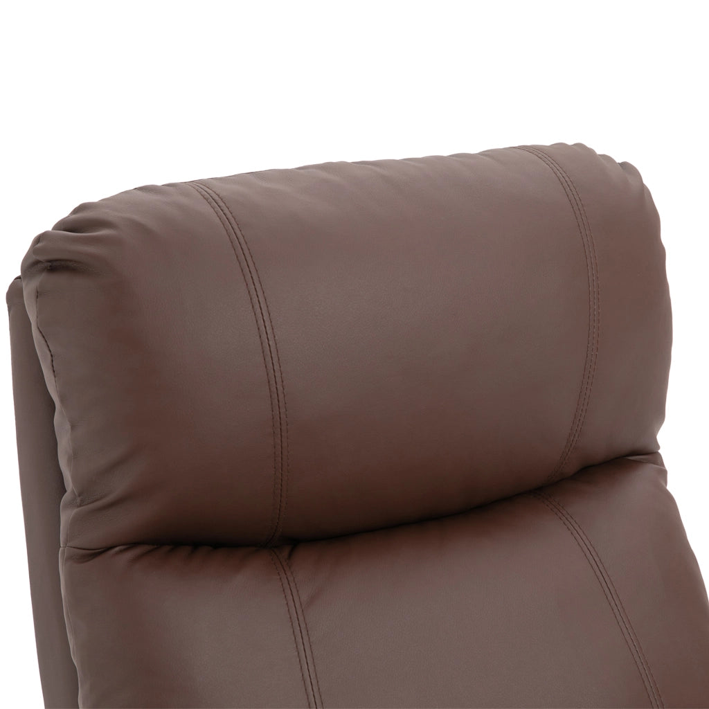 Poltrona Relax Reclinabile con Poggiapiedi ¨C Minimal ¨C Pelle PU Marrone 76x91x106cm