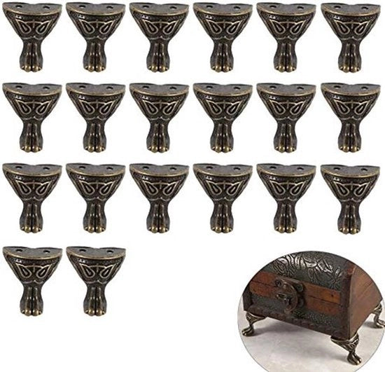 Protezione angolare in design antico - 20 pezzi - Acciaio inox - Hardware decorativo - Ideale per cassetta da gioielli - Facile da installare - 28 x 27 mm - Contenitore di chiusura