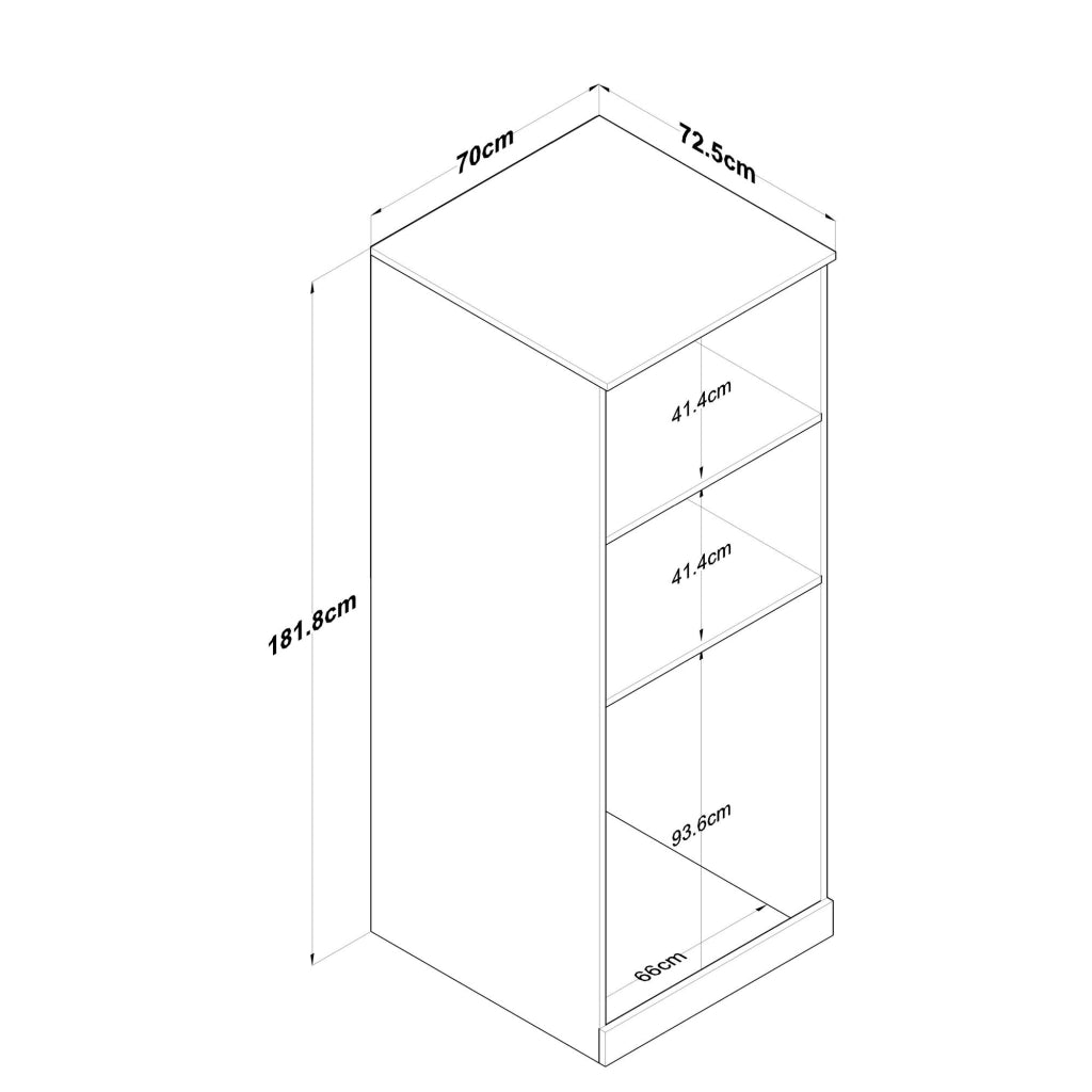 Sarre, Armadio Multiuso Grande 2 Ripiani, 70x182h cm Bianco