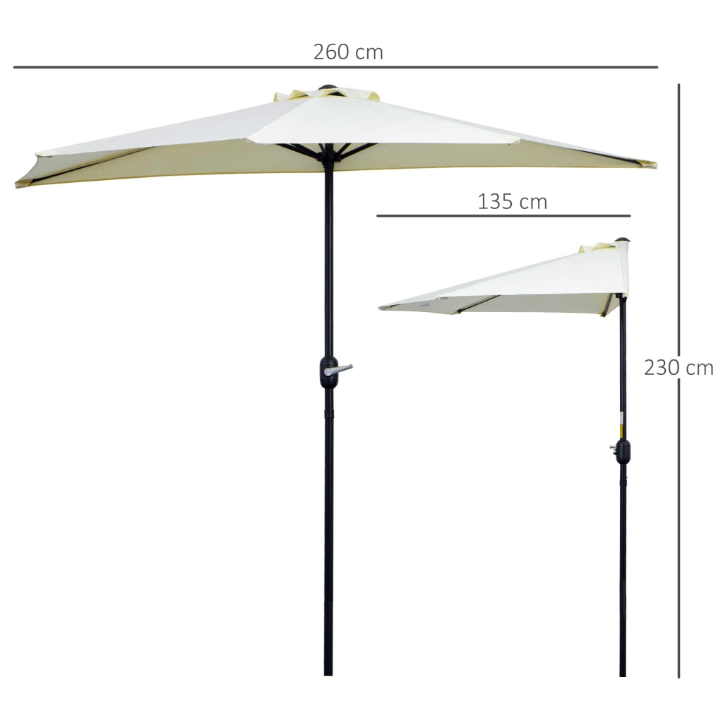 Ombrellone Demi ? 2,6 m ¨C zephmum ¨C beige acciaio poliester