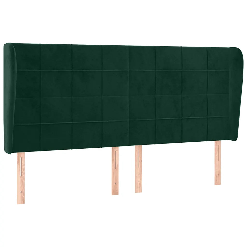 Testiera ad Orecchio Verde Scuro 163x23x118/128cm in Velluto 3118013