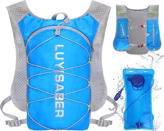 Vestone con borraccia 2L, zaino idratante per corsa, zaino per corridori, zaino per runner, zaino da ciclismo, zaino per trail running, zaino per escursioni