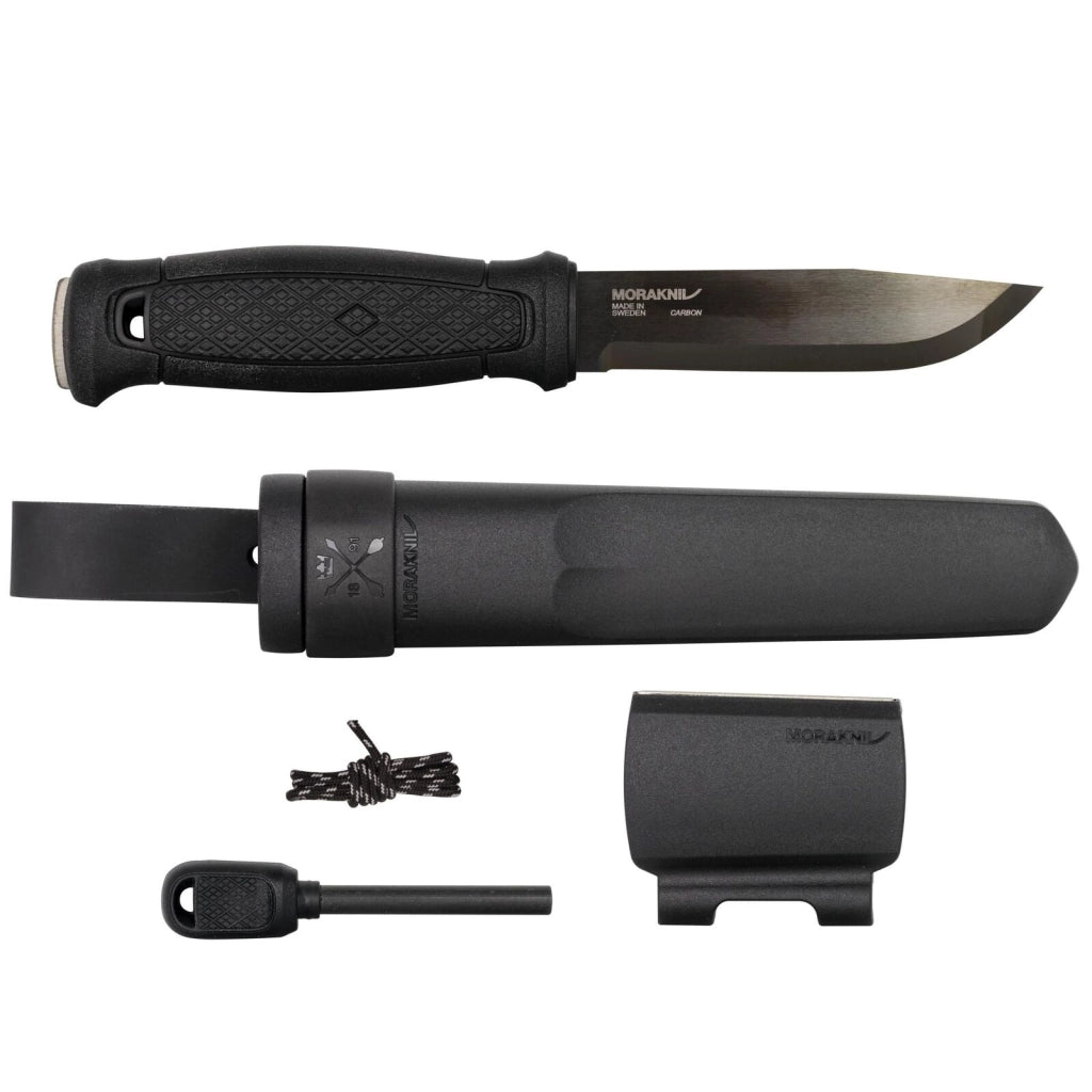 Morakniv 13915 Garberg Coltello da Caccia in Acciaio al Carbonio con Kit di Sopravvivenza colore Nero