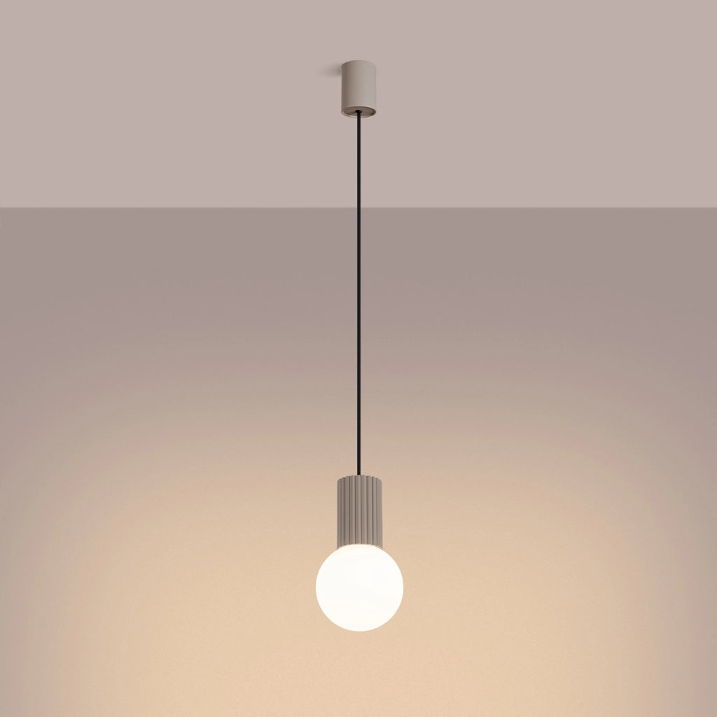 Lampada sospensione moderna taupe vetro sfera G9 Pure Lume