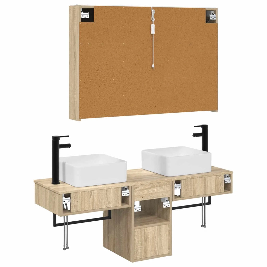 Set di Armadi da Bagno 4 pcs Rovere Sonoma 103,5 x 15,5 x 70 cm 3406305
