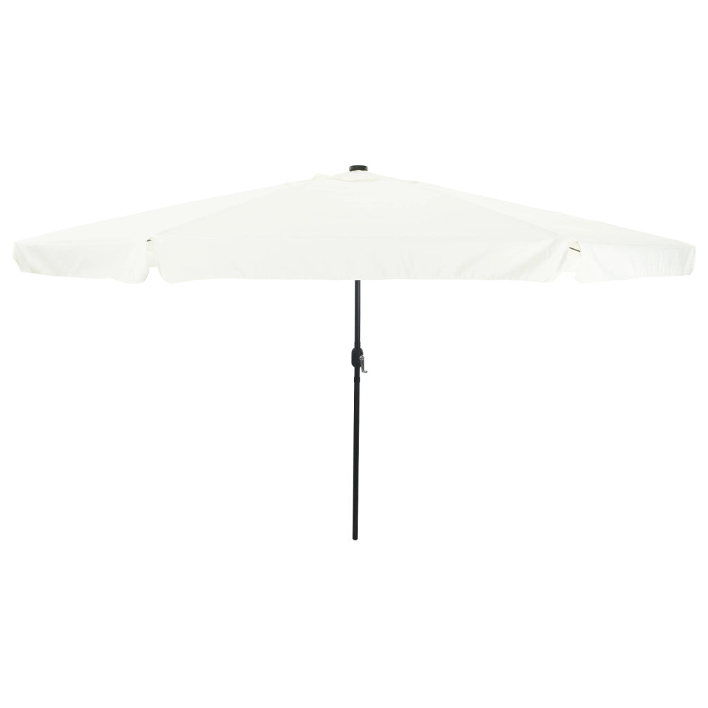 Parasol da Giardino  con Luci LED Ã¸395x245 cm Bianco Sabbia