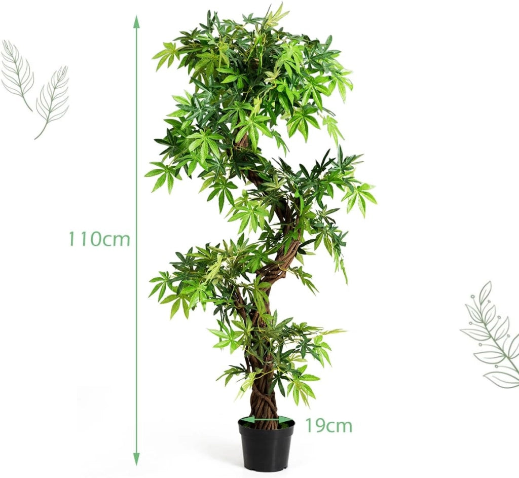 Pianta artificiale 160 cm, piante decorative a forma di S, piante da interno in vaso, albero artificiale come drago, per casa e ufficio