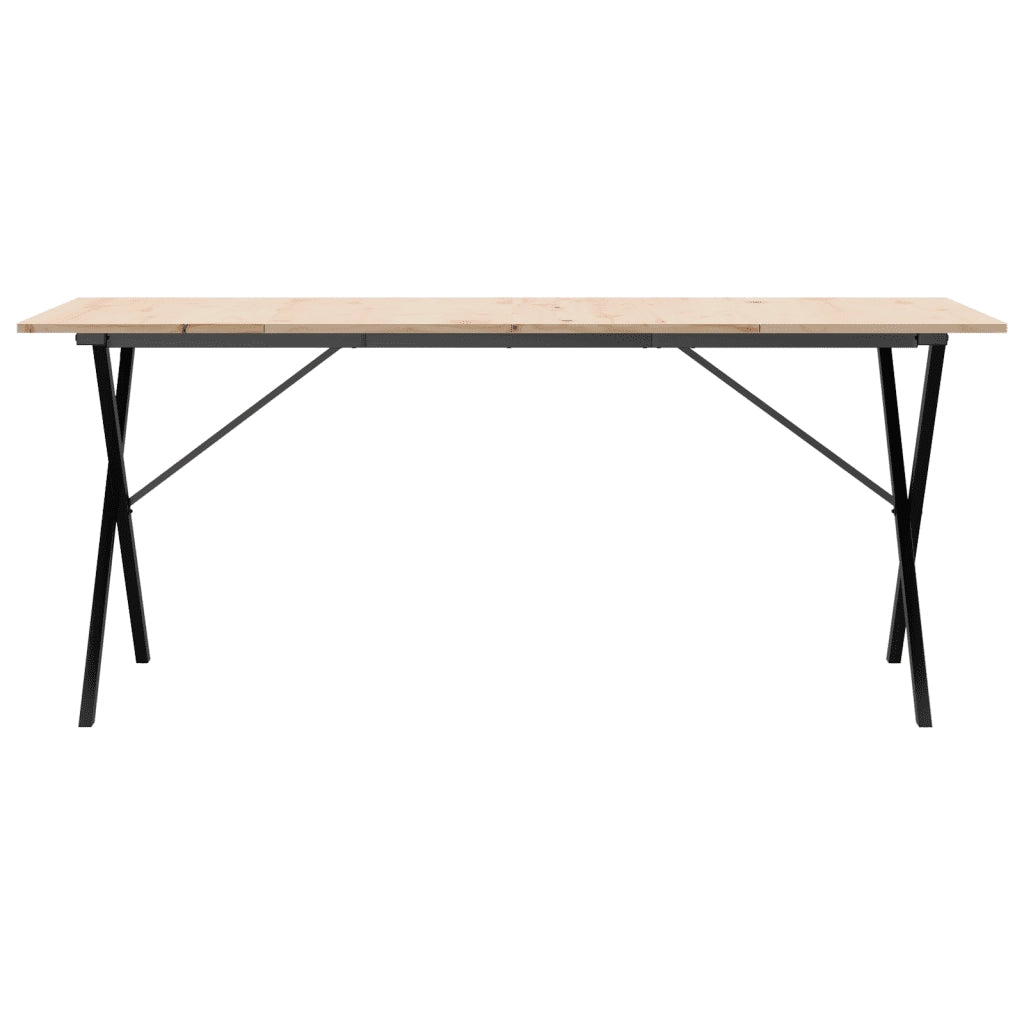 Tavolo da Pranzo Telaio a X 180x90x75 cm Legno Pino e Acciaio 3282700