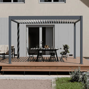 Pergola bioclimatica motorizzata OmbrÃ©a ELMO autoportante 3x4M - Antracite/Bianco