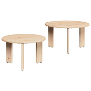 Tavolino da salotto 2 pcs Naturale Legno massello di pino 873559
