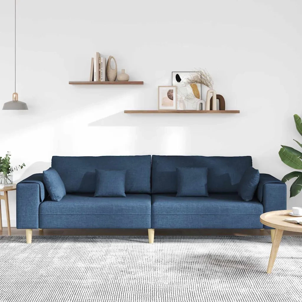 Divano con cuscino Blu 250 x 77 x 76 cm Tessuto 3335150