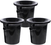 Set di 3 contenitori per vino in plastica nera, resistenti alle macchie, progettati per la degustazione del vino
