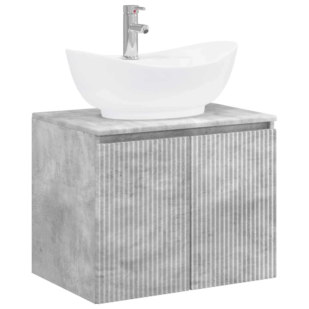 Set di mobili per il bagno Grigio Cemento Legno ingegnerizzato 3404343