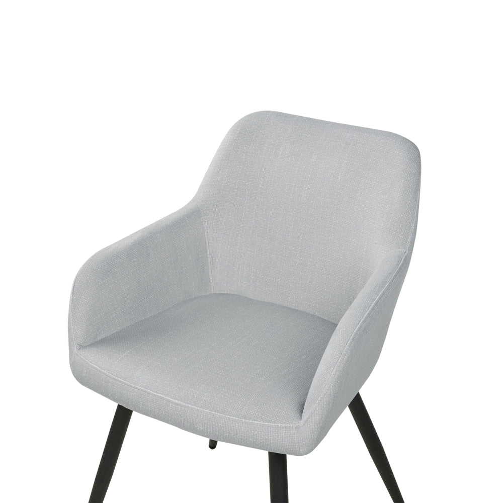 Set di 2 sedie imbottite in velluto grigio chiaro con gambe in metallo soggiorno cucina