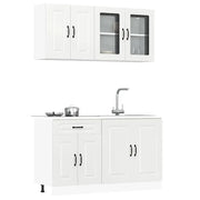 Set Mobili da Cucina 4 pz Kalmar Bianchi Lucido in Truciolato
