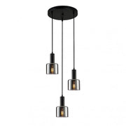 Lampadario Italux Santia moderno nero vetro 3 luci E27