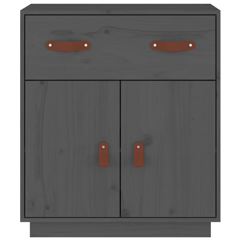 Buffet credenza cassettiera armadio mobile contenitore organizer per cucina soggiorno salotto 65,5 x 40 x 75 cm legno massello di pino grigio 02_0031799