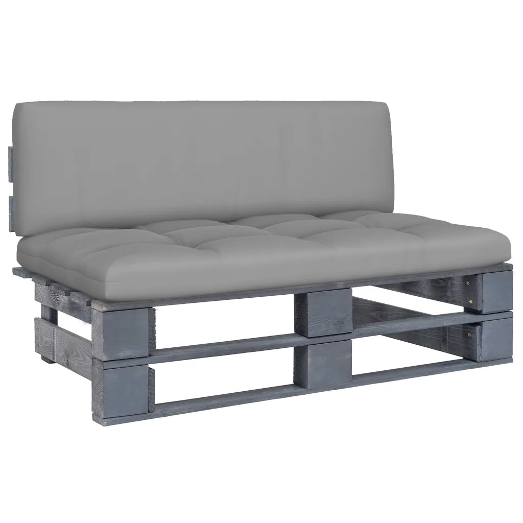 Divano Centrale da Giardino Pallet Legno Pino Impregnato Grigiocod mxl 96753