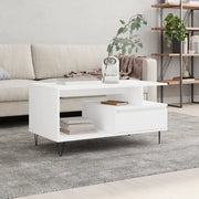 Tavolino da Salotto-Tavolino da soggiorno-Tavolo Bianco 90x49x45 cm in Legno Multistrato 698278