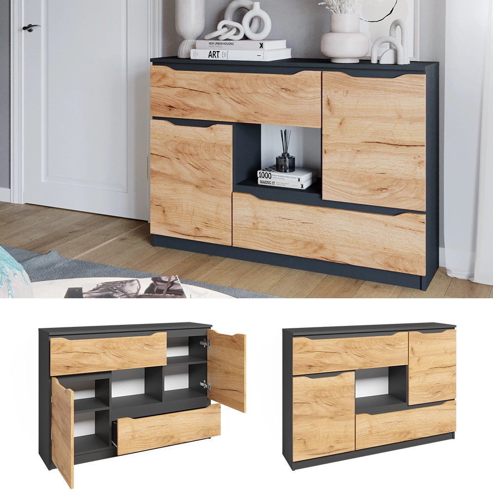 Vicco Cassettiera per camera da letto Quercia dorata 30 x 84 cm con cassetti