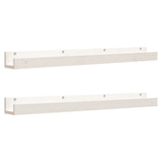 2 pz Mensole da Parete | Scaffali a Parete | Ripiano a parete Bianco 110x12x9cm Legno Massello di Pino
