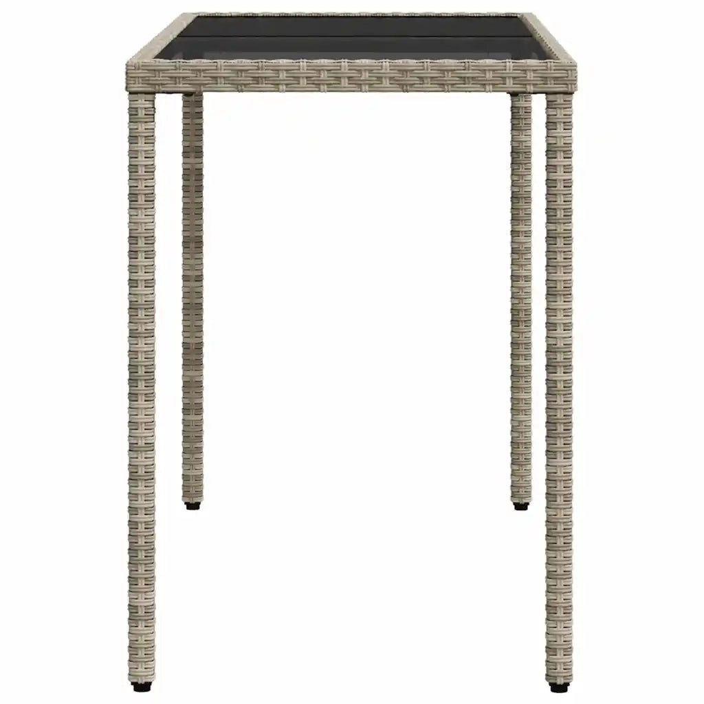 Set Pranzo da Giardino 5pz | Set Salotto da Giardino con Cuscini Grigio Chiaro Polyrattan